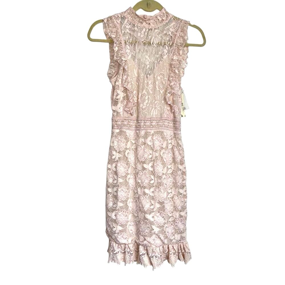 Nightcap Clothing Dress Womens Size Medium Pink Mini Victorian Lace Backless NWT